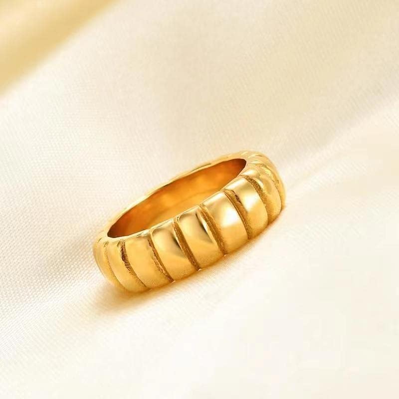 מיניני עבה זהב לגיבוב ליל כל הקדושים חותם טבעת / חמוד נצח חתונה הצהרת להקות טבעות לנשים | נוחות בכושר גודל 6 כדי